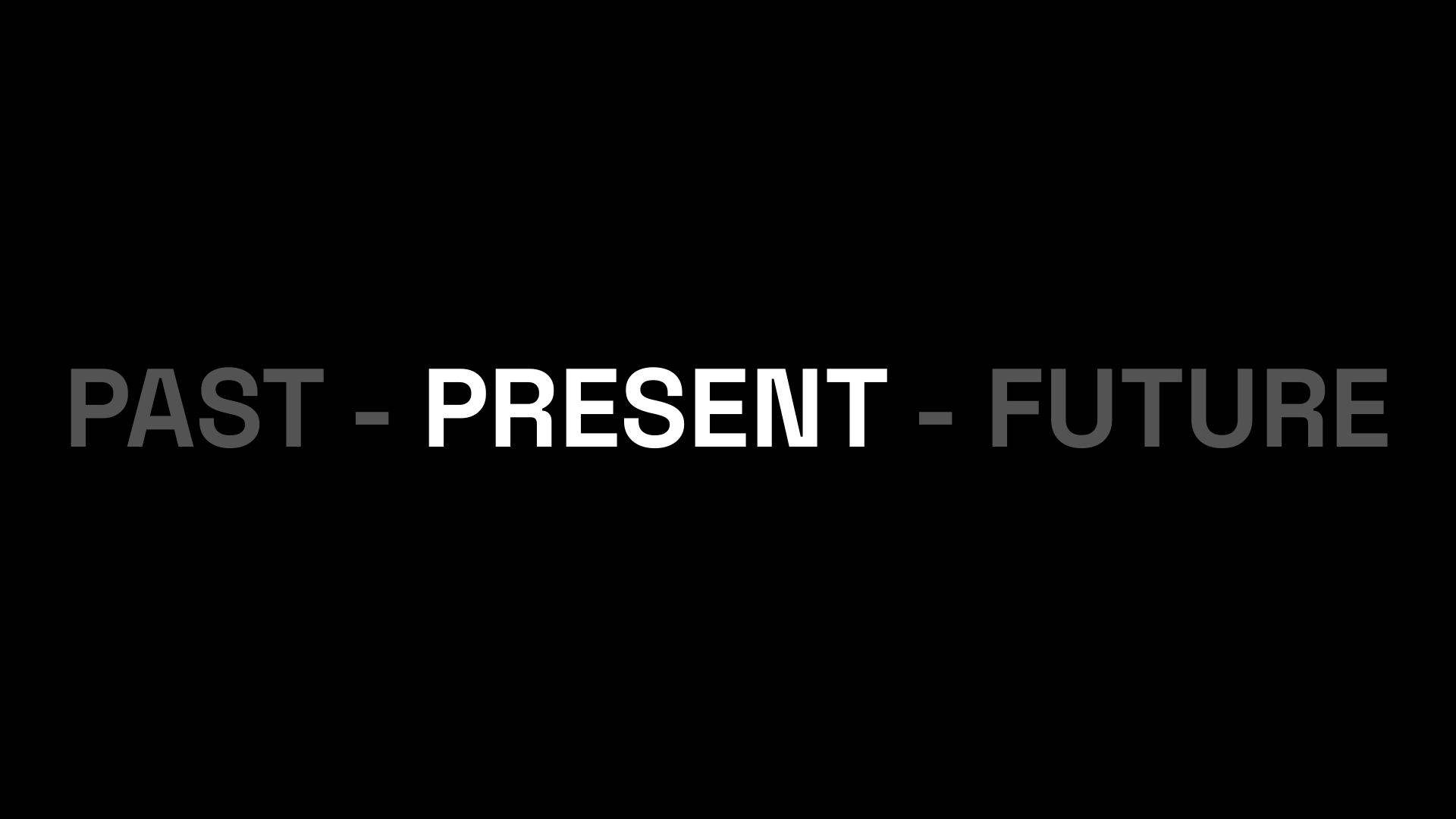 History Present Future slide 20: PAST - PRESENT - FUTURE